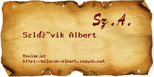 Szlávik Albert névjegykártya